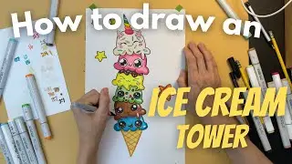 How to Draw an Ice Cream Tower