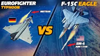 Super Long Range Duel | Meteor Vs SM-6 | Eurofighter Typhoon EF-2000 Vs F-15C Eagle | DCS |