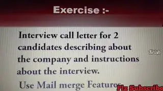 Interview Call Letter | Mail Merge |  MS-Word In English. 