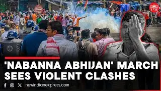 Violent clashes erupt between police and protesters during 'Nabanna Abhijaan' march in Kolkata