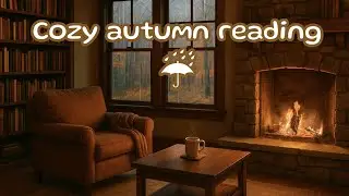 Cozy Autumn Ambience For Reading | Rain Sounds & Crackling Fireplace | No Music