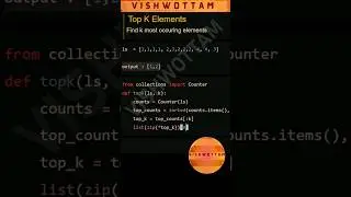 Top K elements Algods #VishwottamProCoder #Python #shorts