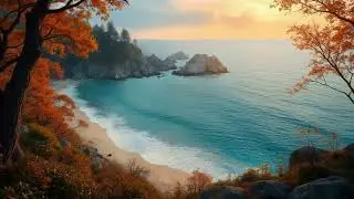 OCEAN WAVES CRASHING (LAGRE). AUTUMN SOUNDS OF THE OCEAN 🌊🌊 RELAX.