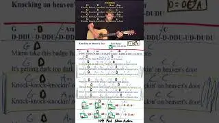 Knocking On Heavens Door (Bob Dylan) Short Fingerstyle Guitar Cover Lesson - Lyrics/Chords #shorts