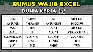 Rumus Excel Wajib Di Kuasai Pada Dunia Kerja