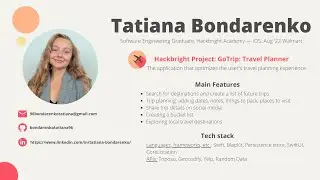 Tatiana Bondarenko | GoTrip: Travel Planner | Hackbright Capstone Project, August 2022