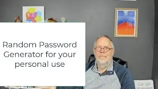 I created a simple Random Password Generator using Google Sheets