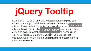 How to create tooltip using jQuery | custom tooltip jQuery on hover | jquery title tooltip