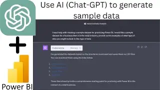 Use AI (ChatGPT-4) to Quickly Generate Demo Excel Files with Realistic Data for Power BI Practice