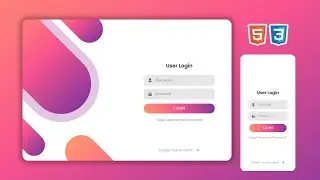 Modern Login Page | UI Design To HTML and CSS | Responsive | Linear Gradient | Box Shadow | Grid