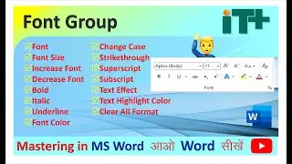 Part 3 MS Word : 🚀All Font Group Option हिंदी में Step By Step