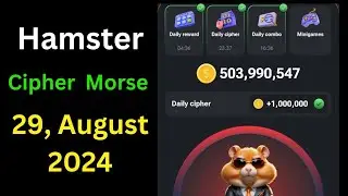 Hamster Kombat Cipher Morse code today| 29/8/2024 ($$ Earn online)