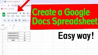 How to Create a Google Docs Spreadsheet for beginners