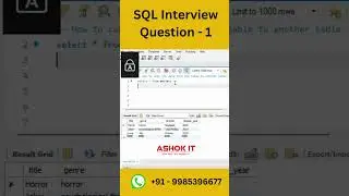 SQL Interview Question - 1  #ashokit