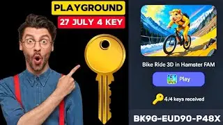 Finally 4 key मिल गया playground feature se  |hamster kombat 27 july redeedm code playground