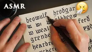 ASMR Dip Pen Calligraphy Writing | Deep Cold Voice | Beowulf