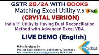 GSTR 2B MATCHING WITH BOOKS EXCEL UTILITY V.5 (CRYSTAL VERSION) UPGRADED