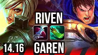 RIVEN vs GAREN (TOP) | 5/1/9, 1000+ games | EUW Master | 14.16