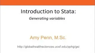 Introduction to Stata - Generating variables using the generate, replace, and label commands