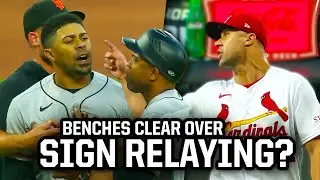 Pitcher tells runner to keep relaying signs, a breakdown