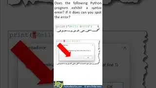 Python Exercise Syntax Errors 2