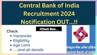 Central Bank of India Recruitment 2024