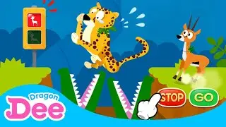 Help! Gazelle is in danger! | Traffic safety game | Animal Games and Songs 🐾 | Dragon Dee for kids