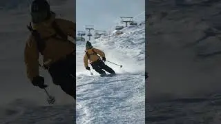 Go Carving With Freeride Skis #learntoski #ski  #shorts