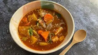 I Made Cheap Lazy Vegan's Spicy Korean Tofu & Veggie Stew! (cooked vegan)