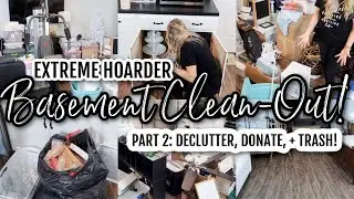 📦 EXTREME! HOARDER BASEMENT CLEAN-OUT PART 2! MASSIVE DECLUTTER + TRASH! DREAM BASEMENT MAKEOVER