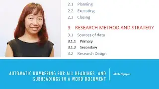 How to number headings and sub-headings  automatically in Word's table of contents #minhacademy #toc