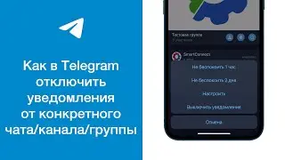 Как отключить уведомления от конкретного чата, канала или группы в Telegram