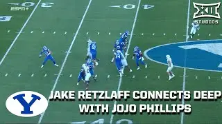 BYUs Jake Retzlaff Tosses Touchdown Pass To Jojo Phillips