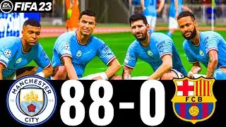 FIFA 23 - MESSI, RONALDO, MBAPPE, NEYMAR, ALL STARS - MAN CITY 88-0 FC BARCELONA - UCL FINAL