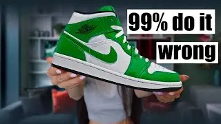 99% of people lace up their Jordan's wrong | Nike Air Jordan 1 Mid Lacing