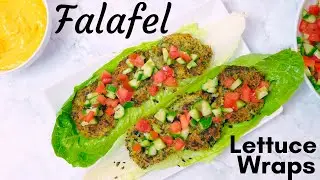 Falafel Patties Lettuce Wraps w/ Harissa Yogurt