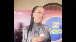 Salute to Excellence Award recipient Nkechi Okoro Carroll on the 2024 AAFCA TV Awards red carpet