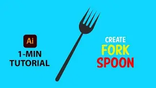 How to Create Fork Spoon in adobe illustrator | Illustrator Tutorial | Shorts