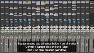 Pro Tools send and Insert bypass shortcuts