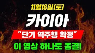 [긴급속보] 11월13일(수) 카이아 