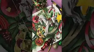 Новогодняя акварельная  иллюстрация ☺️🎄