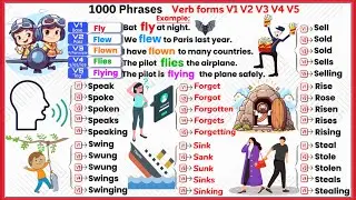 Part 3 Verb Forms V1 V2 V3 V4 V5 | 1000 Phrases Verb Forms V1 V2 V3 V4 V5 List | 1000 Action Verbs