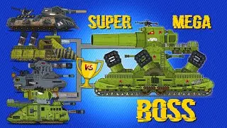 Battle of steel monsters with SUPER MEGA BOSS - Cartoons about tanks