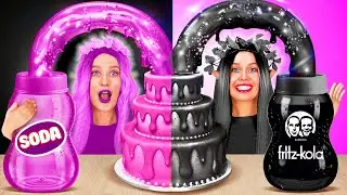 BLACK vs. PINK COLORS CHALLENGE || Hilarious 1-Color Party Games & Epic Makeovers by 123 GO! GLOBAL