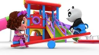 Pinky and Panda Fun Outdoor Playground for Kids | Entertainment for Children Play Center