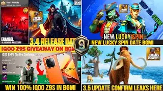 BGMI 3.4 UPDATE RELEASE DATE ✅| IQOO Z9S 100% Win | New Lucky Spin Bgmi || 3.4 Update Release Date