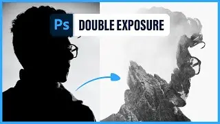 DOUBLE EXPOSURE in Adobe Photoshop - two images in one CREATIVE EDIT (1 min tutorial)