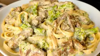 Beef Broccoli Fettuccine Alfredo Pasta Recipe video