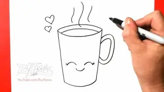 How to Draw a Cute Coffee Cup | Easy Step by Step Drawing