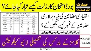Result Preparation Formula for Matric and Intermediate Classes Punjab and Federal Board